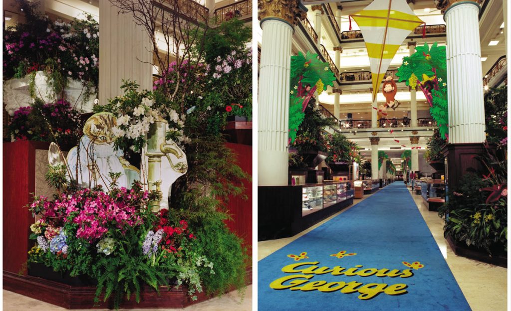 beatrix potter designed entry and curious george inspired hallway